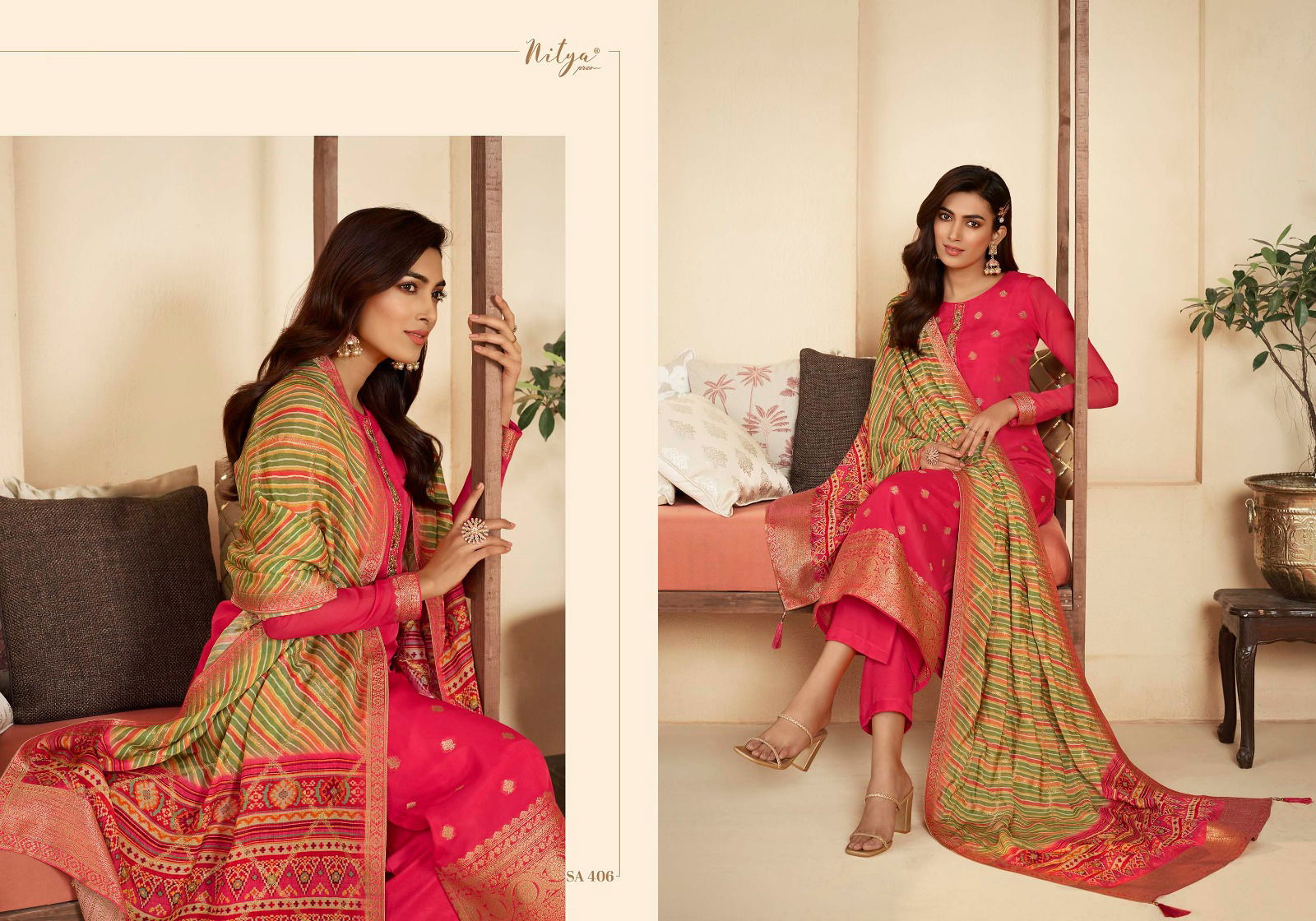 Saira Vol 4 Organza Jaquard  Designer Suit Catalog